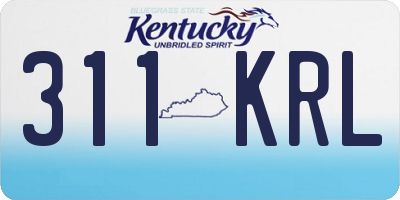 KY license plate 311KRL