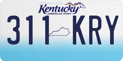 KY license plate 311KRY