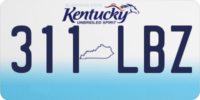 KY license plate 311LBZ