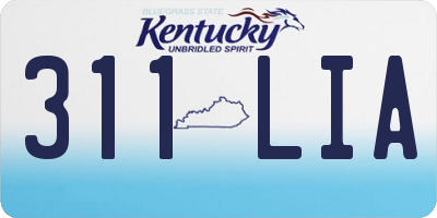KY license plate 311LIA