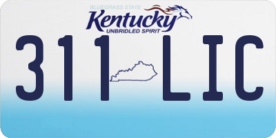 KY license plate 311LIC