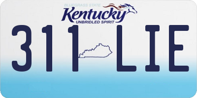 KY license plate 311LIE