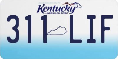 KY license plate 311LIF