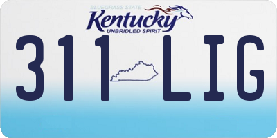 KY license plate 311LIG