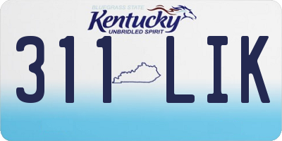 KY license plate 311LIK
