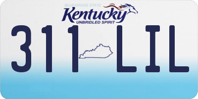 KY license plate 311LIL