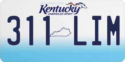 KY license plate 311LIM