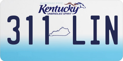 KY license plate 311LIN