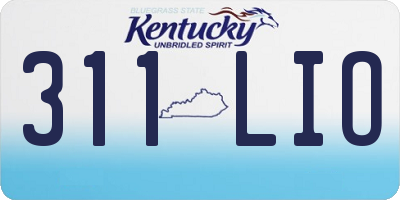 KY license plate 311LIO