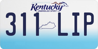 KY license plate 311LIP