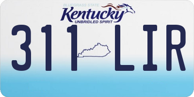 KY license plate 311LIR