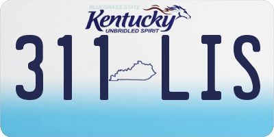 KY license plate 311LIS