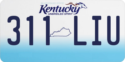 KY license plate 311LIU
