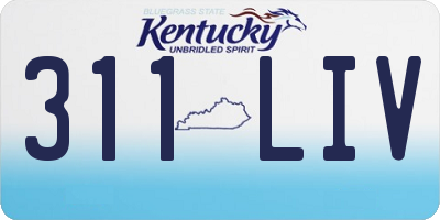 KY license plate 311LIV