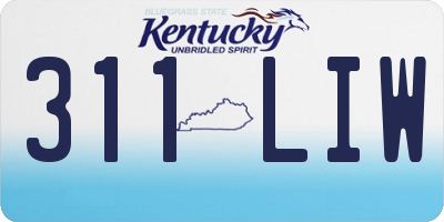 KY license plate 311LIW