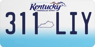 KY license plate 311LIY