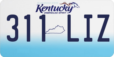 KY license plate 311LIZ