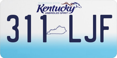KY license plate 311LJF