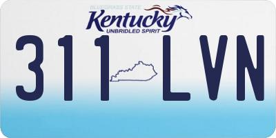 KY license plate 311LVN