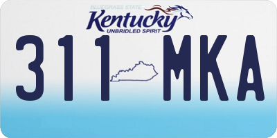 KY license plate 311MKA