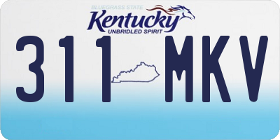 KY license plate 311MKV