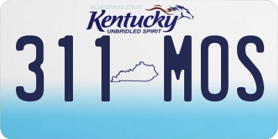 KY license plate 311MOS