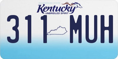 KY license plate 311MUH