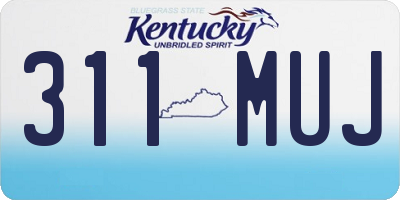 KY license plate 311MUJ