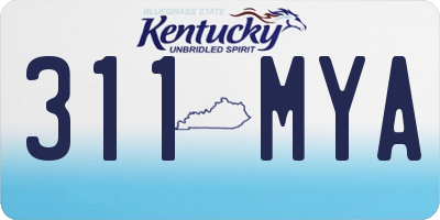 KY license plate 311MYA