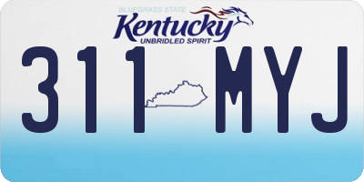 KY license plate 311MYJ