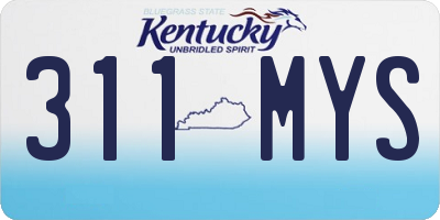 KY license plate 311MYS