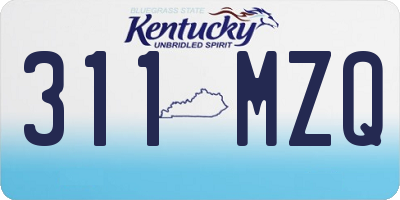 KY license plate 311MZQ