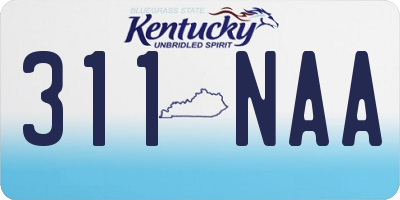 KY license plate 311NAA