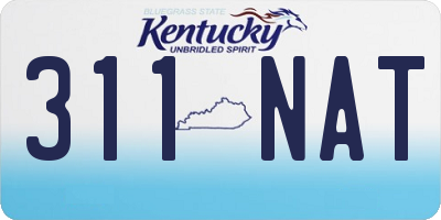KY license plate 311NAT