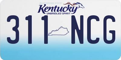 KY license plate 311NCG