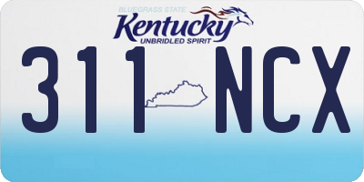 KY license plate 311NCX