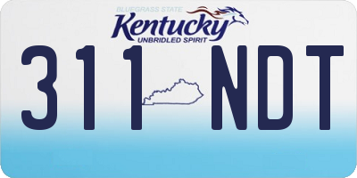 KY license plate 311NDT