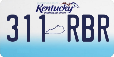KY license plate 311RBR