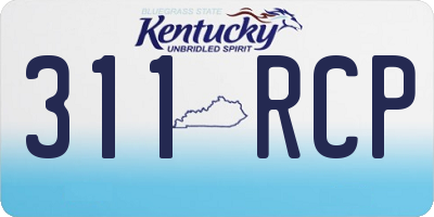 KY license plate 311RCP
