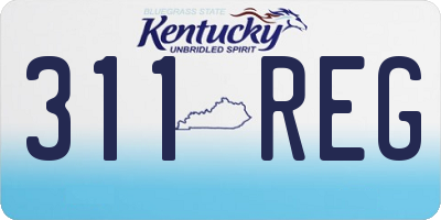 KY license plate 311REG