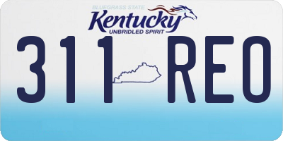 KY license plate 311REO