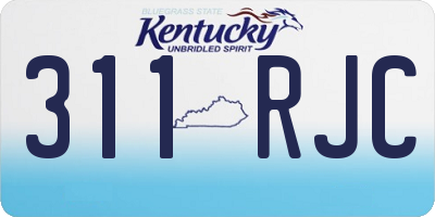 KY license plate 311RJC