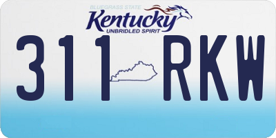KY license plate 311RKW