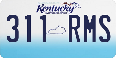 KY license plate 311RMS