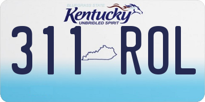 KY license plate 311ROL