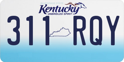 KY license plate 311RQY