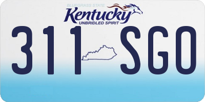 KY license plate 311SGO