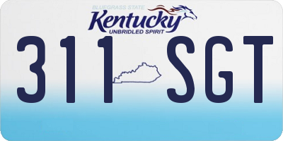 KY license plate 311SGT