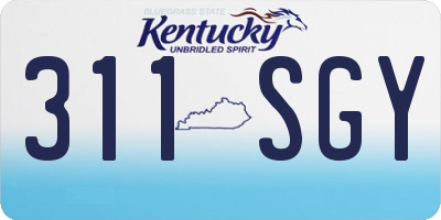 KY license plate 311SGY