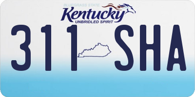 KY license plate 311SHA